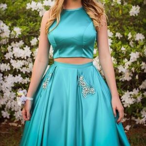 Teal Sherri Hill ballgown